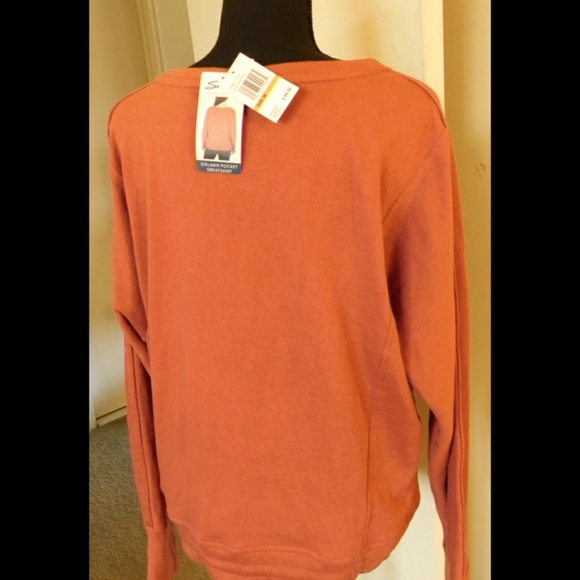 NWT Seven 7 for all mankind Dolman pocket sweatshirt color Marsala - Picture 3 of 6
